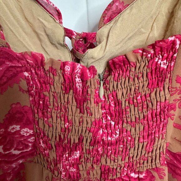White Fox Boutique Spaghetti-Strap Dress Pink & Tan - Picture 9 of 12